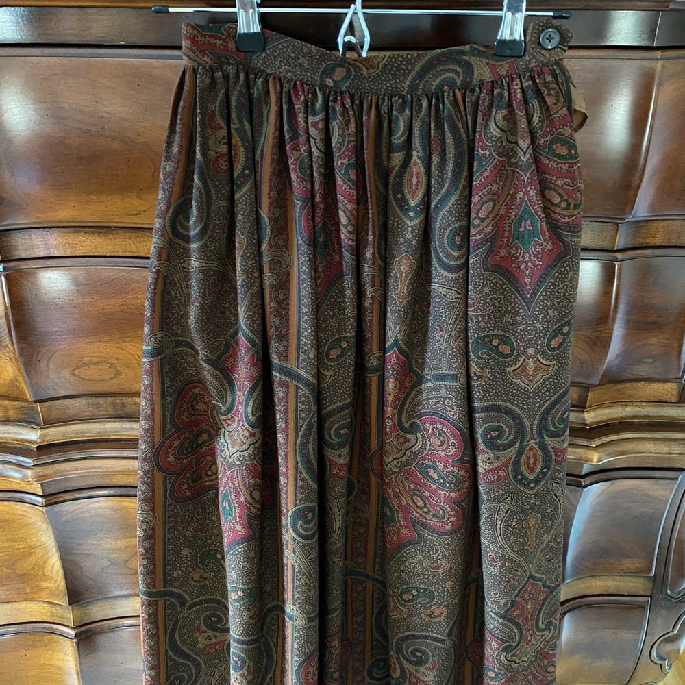 Ralph Lauren Multicolor Paisley Maxi Skirt